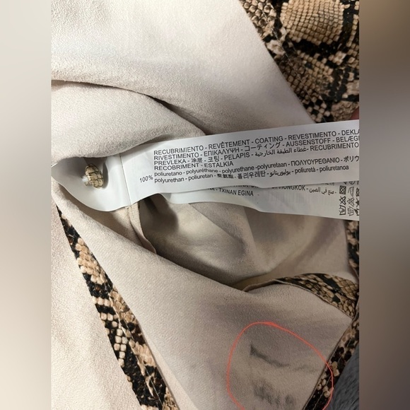 Zara Faux Leather Snake Print Shirt Size Large - Picture 10 of 11